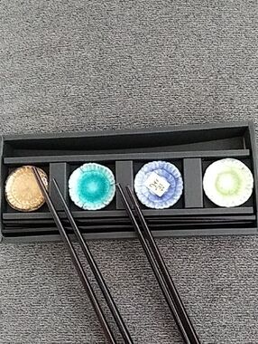 Chopstick Rests Set - Green, Teal, Blue, Gold